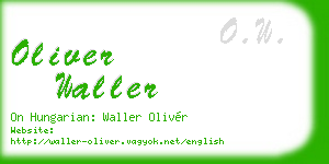 oliver waller business card